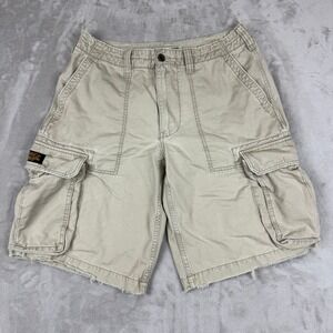 VTG Polo Jeans Company Military Cargo Shorts‎ Men 32 (34 in) Beige Y2K Grungy